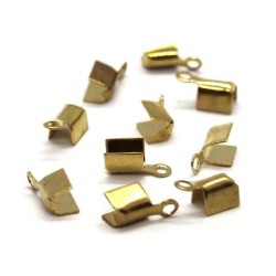 50 Embouts pince lacets dorés 8x3mm