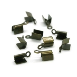 50 Embouts pince lacets bronze 8x3mm