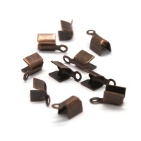 10 Embouts pince lacets cuivre 8x3mm