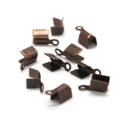 10 Embouts pince lacets cuivre 8x3mm