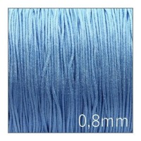Fil nylon tressé 0,8mm bleu clair 5m