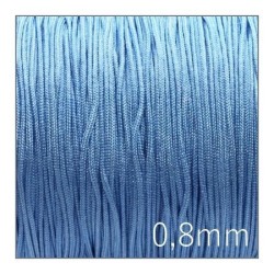 Fil nylon tressé 0,8mm bleu clair 5m