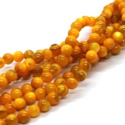 25 Perles rondes en coquillage 4mm fuchsia