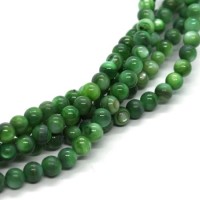 25 Perles rondes en coquillage 4mm vert foncé