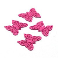 4 Breloques estampes filigrane papillon rose