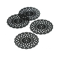 4 Estampes filigrane noir  laqué 19mm