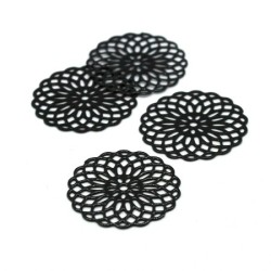 4 Estampes filigrane noir  laqué 19mm