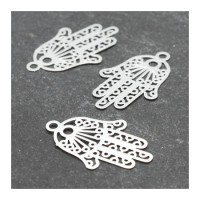 5 Estampes filigrane argentées 22mm main de Fatma