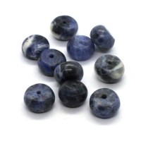 10 Perles rondelles en sodalite 8mm