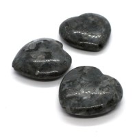 Perle coeur larvikite 30mm