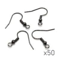Crochets boucles d'oreilles américaines 18mm gunmetal x50