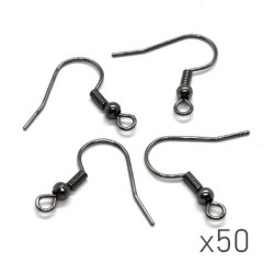 Crochets boucles d'oreilles américaines 18mm gunmetal x50