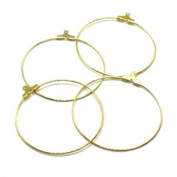Anneaux supports créoles 40mm dorés pour boucles d'oreilles