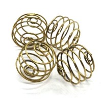4 Cages à perle 17mm doré vieilli