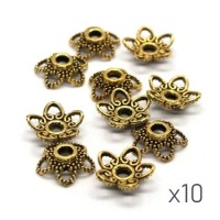 Perles coupelles 11mm métal doré vieilli x10