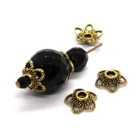 Perles coupelles ajourées 11mm doré vieilli