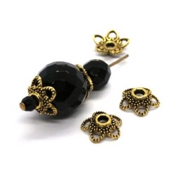 Perles coupelles ajourées 11mm doré vieilli