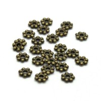 Perles métal rondelles 4,5mm bronze x25