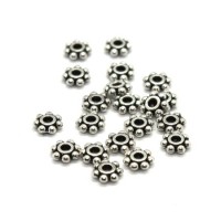 Perles métal rondelles 4mm argent vieilli x25