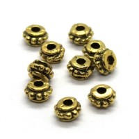 Perles métal tube à picots 4mm doré