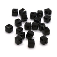 Perle cube à facettes 4mm noir x20