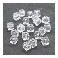 Perle cube à facettes 4mm cristal x20