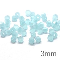 50 Perles toupies cristal 3mm aquamarine opale