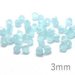 50 Perles toupies cristal 3mm aquamarine opale