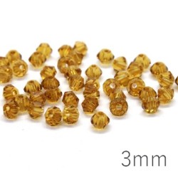 50 Perles toupies cristal 3mm topaz