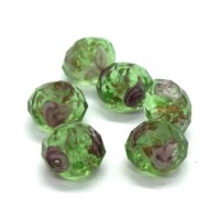 Perle lampwork à facettes en verre 10mm vert