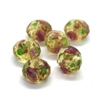 Perle lampwork à facettes en verre 10mm light topaz