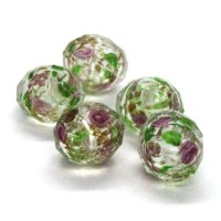 Perle lampwork à facettes en verre 12mm cristal