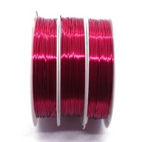Bobine fil métal cuivre fuchsia 0,5mm x 8m