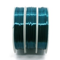 Bobine fil métal cuivre bleu jade 0,5mm x 8m