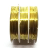 Bobine fil métal cuivre doré 0,5mm x 8m