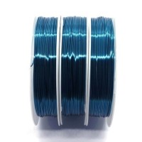 Bobine fil métal cuivre bleu canard 0,3mm x 20m