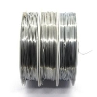 Bobine fil métal cuivre argenté 0,3mm x 20m