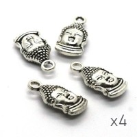 Breloque bouddha argent vieilli 15mm x4