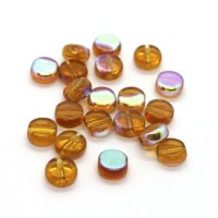 Perles palets en verre 6mm topaze AB x20