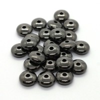 Perles rondelles CCB 8mm synthétique métallisé gunmetal x25
