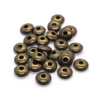 Perles rondelles CCB 6mm synthétique métallisé bronze x25