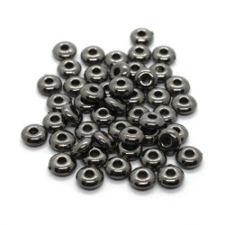 Perles rondelles CCB 5mm synthétique métallisé gunmetal x50