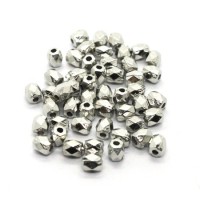 Perles CCB à facettes 4mm vieil argent x50