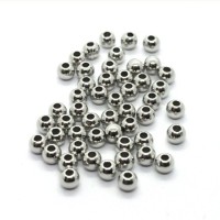 Perles CCB rondes 4mm vieil argent x50