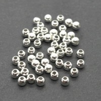 Perles CCB rondes 4mm argentées x50