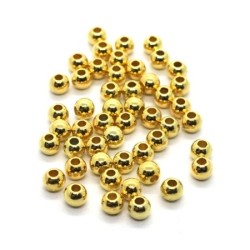 Perles CCB rondes 4mm dorées x50