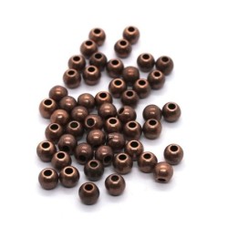 Perles CCB rondes 4mm cuivre x50