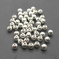 Perles CCB rondes 6mm argentées x50