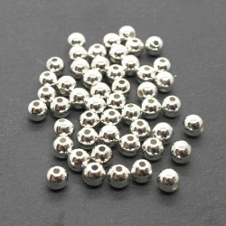 Perles CCB rondes 6mm argentées x50