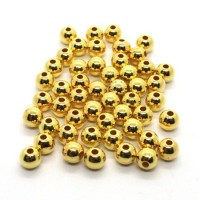 Perles CCB rondes 6mm dorées x50